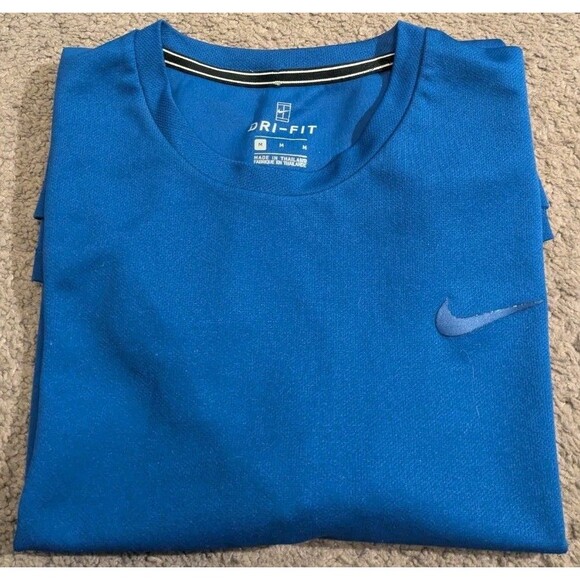 Nike Dri-Fit Court Tennis T-Shirt Indigo Force Active Fuchsia 939134-438 Men's M - Picture 1 of 6